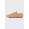Beige perforated sneakers