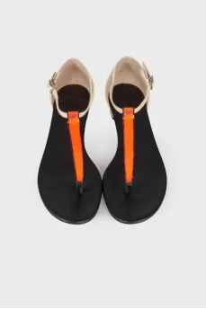 Surprise color leather sandals