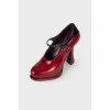 Burgundy leather pumps changeClear