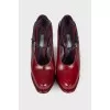 Burgundy leather pumps changeClear