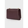 Leather mini bag with gold tone hardware