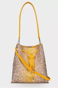 Animal print leather bag