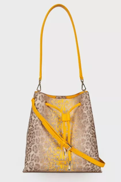 Animal print leather bag