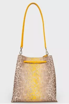 Animal print leather bag