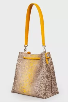 Animal print leather bag