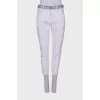 White jeans with embroidery