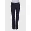 Navy blue low rise trousers