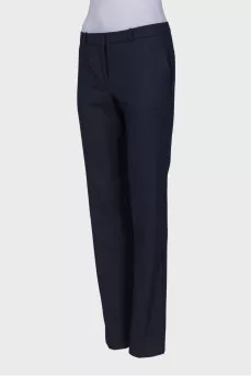 Navy blue low rise trousers