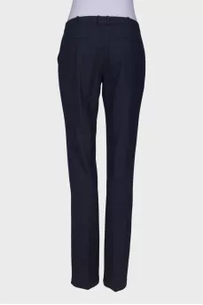 Navy blue low rise trousers