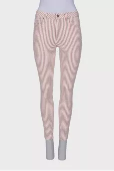White striped jeans with tag