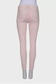 White striped jeans with tag
