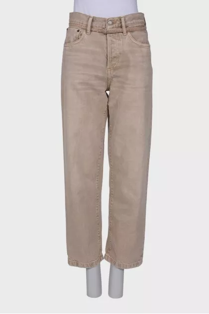 Beige waist jeans