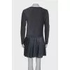Metallic dress with pleated hem