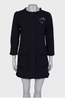 Navy blue denim dress changeclear