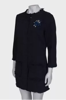 Navy blue denim dress changeclear
