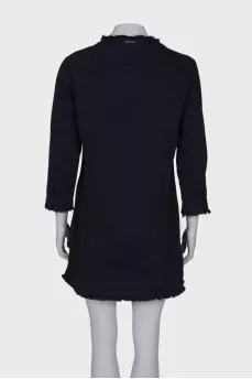 Navy blue denim dress changeclear