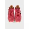 Pink leather sneakers