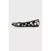Black and white square toe ballerina shoes