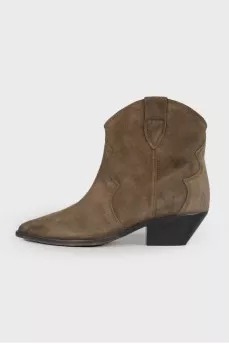 Suede dark green cossacks