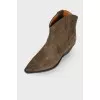 Suede dark green cossacks