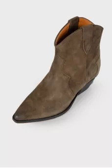 Suede dark green cossacks