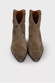 Suede dark green cossacks