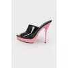 Lacquer two-color mules