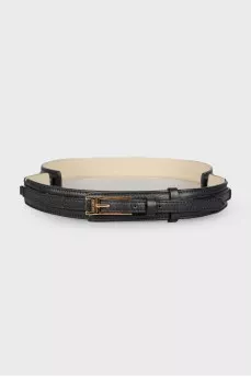 Black belt with gold hardware