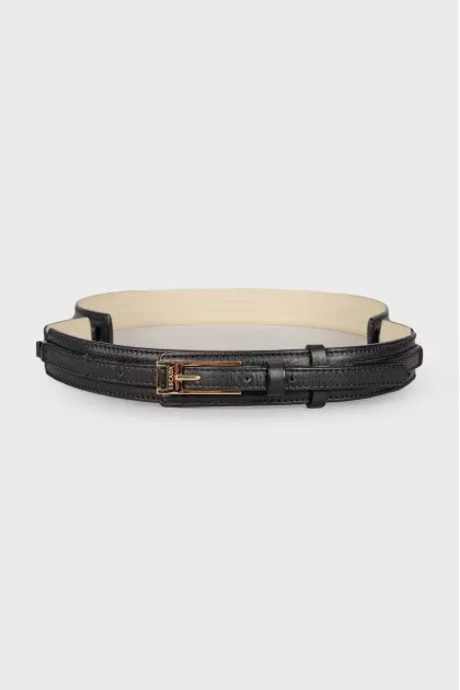 Black belt with gold hardware
