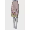 Beige skirt in floral print