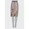 Beige skirt in floral print