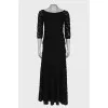Black suit with appliqué