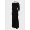 Black suit with appliqué