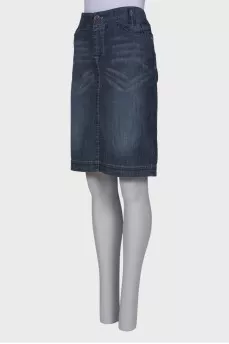 Grey-blue denim skirt