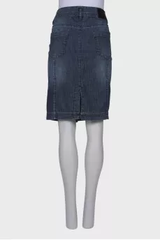 Grey-blue denim skirt