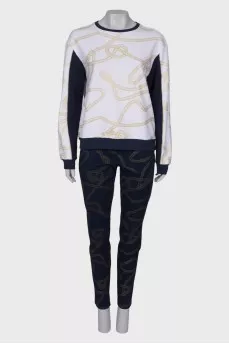 Bicolor print suit