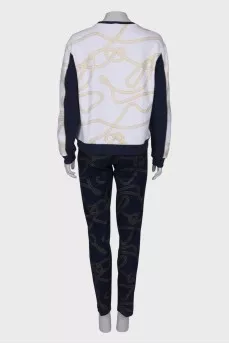 Bicolor print suit
