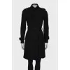 Black double-breasted trench coat