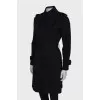 Black double-breasted trench coat