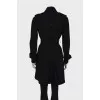 Black double-breasted trench coat