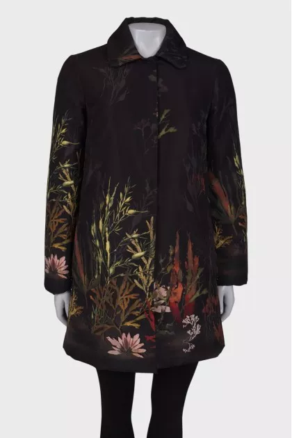 Puffed coat in print