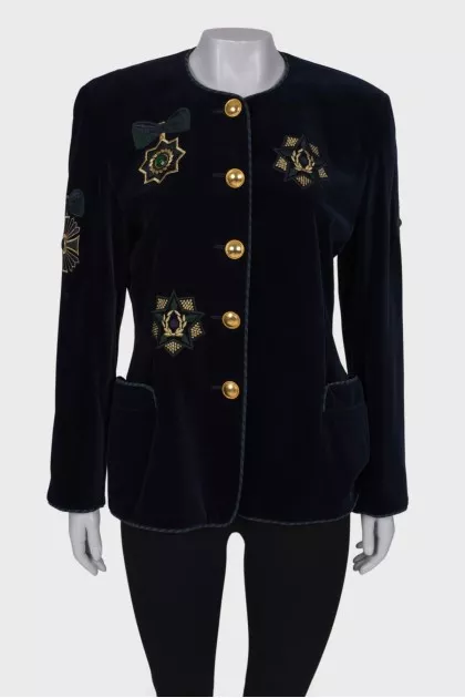 Velor navy blue jacket