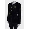 Velor navy blue jacket