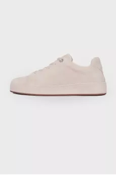 Light gray suede sneakers
