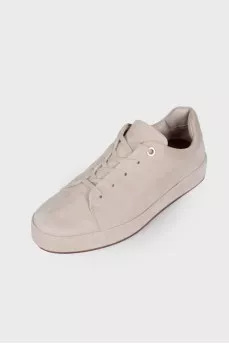Light gray suede sneakers