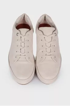 Light gray suede sneakers