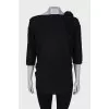 Wool jumper with 3/4 sleeves