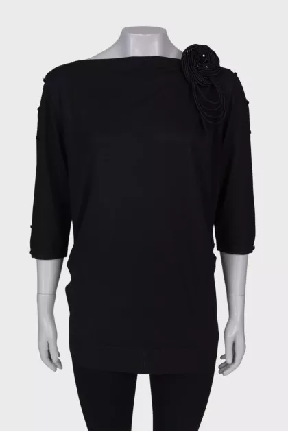 Wool jumper with 3/4 sleeves