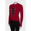Red sweater with print