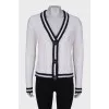 Knitted cardigan with rhinestones
